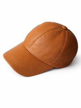 Genuine Leather Hat | Real Leather Tan Baseball Cap Sports Visor Adjustable